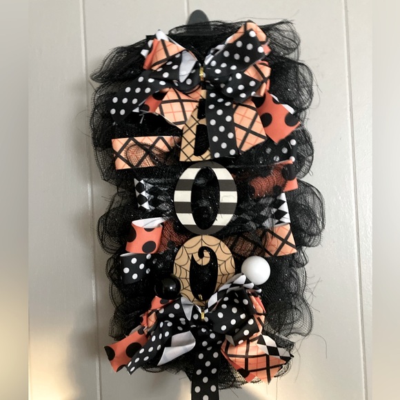 🎃(bundle 3 fall items, for $18 )Boo Halloween wreath - Picture 1 of 7